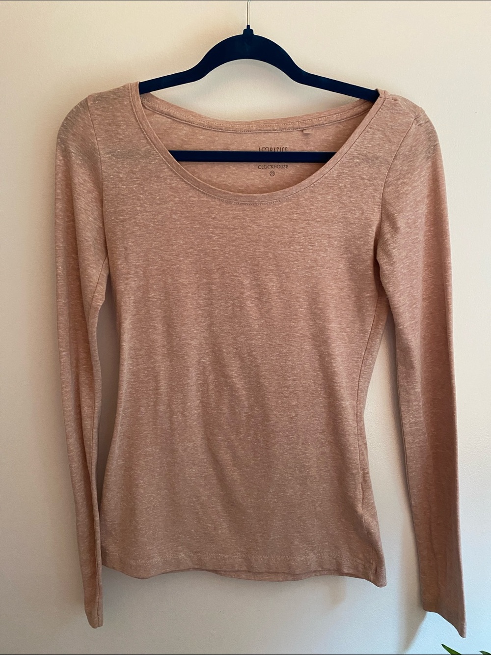 3 for 15$! Lightweight Scoop-Neck Long Sleeve Top — Blush Pink